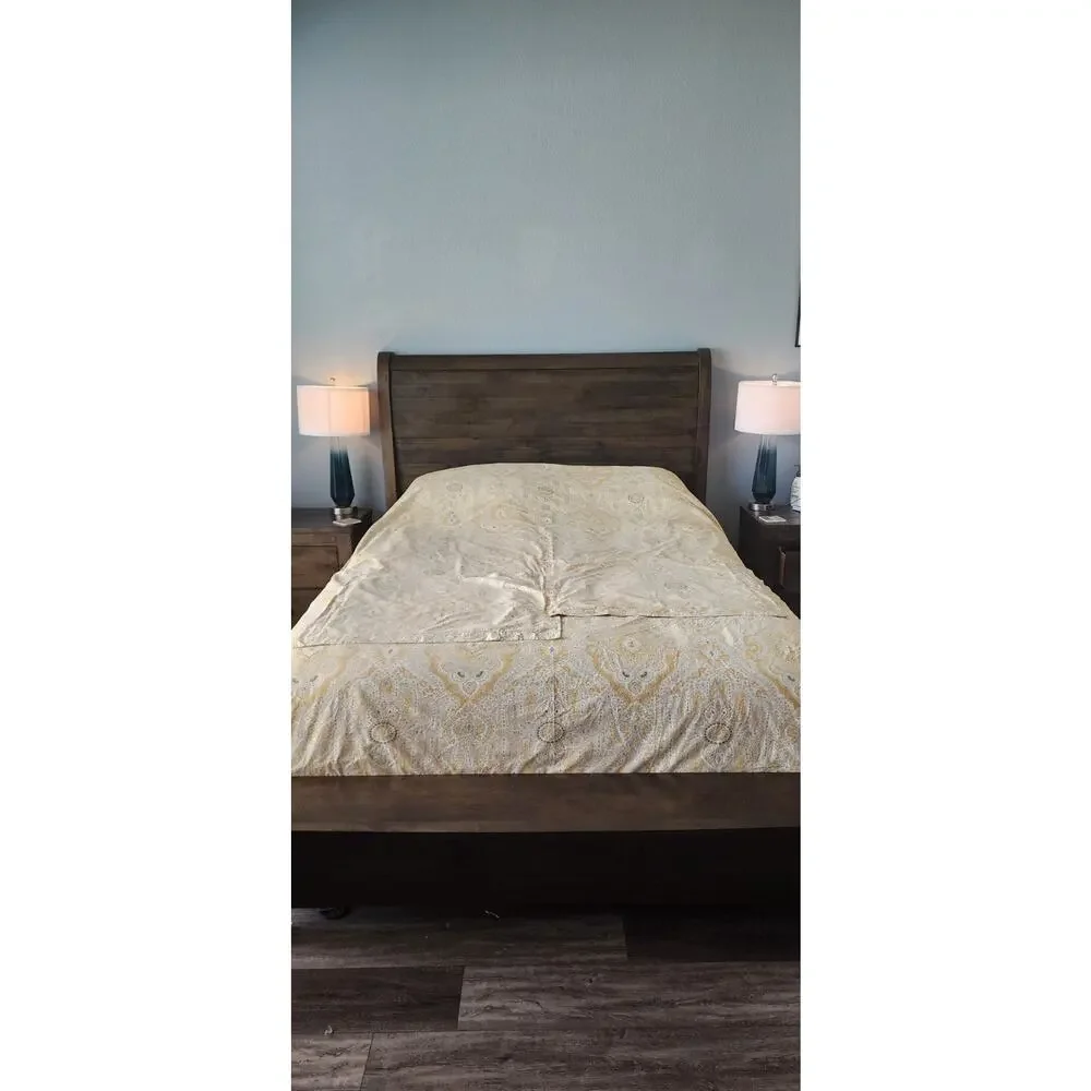 Pottery Barn Yellow Cotton Viola Paisley Duvet Cover Set Full/Queen Shams